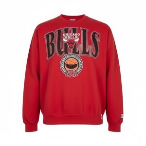 Logo 7 Chicago Bulls Crewneck Sweatshirt Red NBA USA 90s Vintage Jordan
